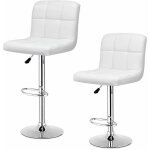 Bigzzia - lot de 2 tabourets de bar en cuir pu pivotant hauteur r�glable avec dossier pour petit d�jeuner, ...