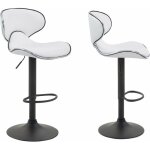 D�coshop26 - lot de 2 tabourets de bar design contemporain pieds en m�tal noir assise en synth�tique ...