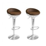 Designetsamaison - lot de 2 tabourets de bar design vintages - aviator