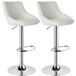 Woltu - lot de 2 tabouret de bar avec dossier en cuir artificiel, sige bien rembourr, tabourt ajustable ...