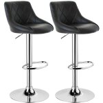 Woltu - lot de 2 tabouret de bar avec dossier en cuir artificiel, sige bien rembourr, tabourt ajustable ...