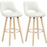 Woltu lot de 2 tabouret de bar avec dossier et repose - pieds, fait de similicuir et bois massif, sige ...