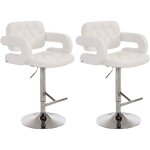Lot de 2 tabourets de bar dublin en similicuir blanc