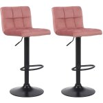 Ensemble de 2 tabourets de bar feni en velours rose