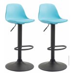 Clp - lot de 2 tabourets de bar kiel similicuir et coque en plastique noir bleu Clp - lot de 2 tabourets de bar kiel similicuir et coque en plastique noir bleu