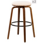 Nordlys - lot de 2 tabourets de bar metal bois industriels