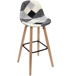 The home deco factory ? lot de 2 tabourets de bar patchwork gris ? m�tal ? hauteur d'assise 75cm ? style ...