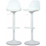 Lot de 2 tabourets de bar réglables 61. 5 / 83. 5cm - noah - simili cuir blanc - hauteur réglable. repose ... Lot de 2 tabourets de bar réglables 61. 5 / 83. 5cm - noah - simili cuir blanc - hauteur réglable. repose ...