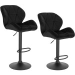 Woltu - lot de 2 tabouret de bar rglable en hauteur chaise haute pour bar avec dossier sige rembour ...