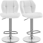 Lot de 2 tabourets de bar r�glables en hauteur modernes, chaises de bar en similicuir et m�tal, tabouret ...