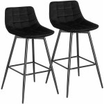Woltu - lot de 2 tabourets de bar avec repose - pieds tabouret pour bar / bistro, siège en velours, pieds ... Woltu - lot de 2 tabourets de bar avec repose - pieds tabouret pour bar / bistro, siège en velours, pieds ...