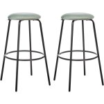 Beliani - lot de 2 tabourets de bar avec repose - pieds chaise d'ilot de cuisine en velours vert menthe ... Beliani - lot de 2 tabourets de bar avec repose - pieds chaise d'ilot de cuisine en velours vert menthe ...