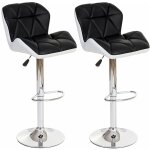 D�coshop26 - lot de 2 tabourets de bar avec repose - pieds synth�tique anthracite et blanc tab04020