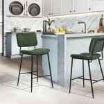 Lot de 2 tabouret de bar rtro vintage - sige rembourrs de 69 cm de haut - chaises hautes en tissu ...