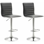 Idimex - lot de 2 tabourets de bar roca, gris