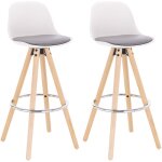 Woltu - lot de 2 tabourets de bar en similicuir, tabouret de cuisine avec dossier et repose - pied, pieds ...