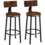 Tectake - lot de 2 tabourets de bar style industriel hauteur d'assise 74 cm