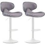 Lot de 2 tabourets de bar las vegas v2 en tissu gris clair blanc