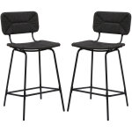 Mob - in - lot de tabourets d'ilot et bar en mtal et assise rotin 65cm