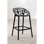 Lot de 2 tabourets de jardin hauts en polypropyl�ne ores sklum noir ?65 cm