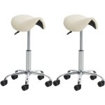 Lot de 2 tabourets de travail reno en similicuir crème Lot de 2 tabourets de travail reno en similicuir crème