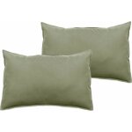 Vent du sud - lot de 2 taies d'oreiller palace pur coton teint lav� 63 fils / cm� palace sauge - lot ...