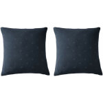 Terre de nuit - lot de 2 taies d'oreillers brodées double gaze de coton marine 60x60 Terre de nuit - lot de 2 taies d'oreillers brodées double gaze de coton marine 60x60