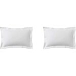 Terre de nuit - lot de 2 taies d'oreillers percale blanc 50x70