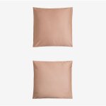 Sklum - lot de 2 taies d'oreiller en satin 300 fils sampras rose noisette