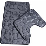 Lot de 2 tapis de bain antidrapant tapis de piedestal pour salle de bains douces tapis toilette absorbants ...