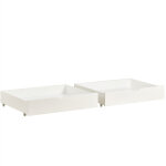 Lot de 2 tiroirs de lit 93x67x17cm - espace de rangement sous le lit en mdf + roulettes au sol - blanc ...