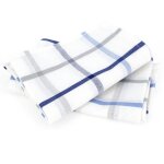 Lot de 2 torchons cuisine toile squares lin coton et lin Lot de 2 torchons cuisine toile squares lin coton et lin