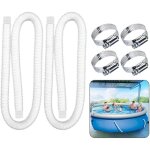 Lot de 2 tuyaux de rechange pour pompe de piscine, avec 4 colliers de serrage en mtal, tuyau de filtre ...