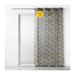 Lot de 2 voilages a oeillets 140 x 240 cm imprim� palpito jaune