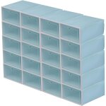 Gojoy - lot de 20 boîtes à chaussures à rabat - multicolores - pour rangement des chaussures (verte) Gojoy - lot de 20 boîtes à chaussures à rabat - multicolores - pour rangement des chaussures (verte)
