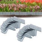 Aquasup - lot de 20 bordure jardin exterieur pierre - bordure jardin plastique - bordure pelouse 5m - ...