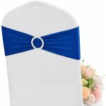 Lot de 20 charpes de chaise en lasthanne bleu royal avec n?uds extensibles pour chaise avec boucle ...