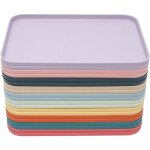 Lot de 20 plateaux de service rectangulaires en plastique?10 couleurs?31 x 22 cm?plateau repas pour maison ...