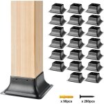 Lot de 20 support de poteau bois 4''x4'' 102x102 mm base de poteau interne 91, 4x91, 4 mm en acier au ...