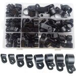 Lot de 200 clips de fixation pour cble en nylon type r avec vis de fixation lectrique noir