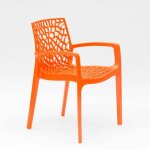 Lot de 22 chaises gruvyer arm grand soleil accoudoirs polypropyl�ne brillant offre - orange