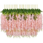 Lot de 24 artificielle fleurs faux wisteria vigne soie fleur suspendue guirlande pour la maison jardin ... Lot de 24 artificielle fleurs faux wisteria vigne soie fleur suspendue guirlande pour la maison jardin ...