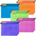 Kcvv - lot de 24 dossiers suspendus a4 en polypropylne avec onglets et inserts pour cartes pour l'organisatio ...