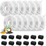 Lot de 24 filtres de rechange pour abreuvoirs pour chats, 12 puces filtrantes et 12 �ponges de pr�filtration ...