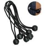 Lot de 25 boules lastiques professionnelles en caoutchouc noir 195 mm pour tentes, baches, affiches. ...