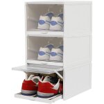 Lot de 3 botes  chaussures - tiroir - transparent - empilable - rangement  chaussures - bote  chaussures ...