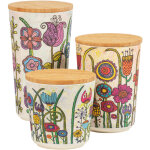 Bo�te de conservation wenko garden 3 pi�ces herm�tique en pla multicolore bo�te alimentaire en bambou ...