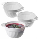 Lot de 3 bols  soupe, 650 ml, en verre renforc, 18, 5 x 14 x 8 cm, avec double poignes, soupire pour ...
