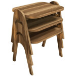 Lot de 3 bout de canap� dilra bois naturel