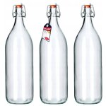 Lot de 3 bouteilles de liqueur de fruits / de coing, style vintage, en verre de soude, transparentes, ...